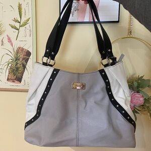 Nine West Grey and Cream Satchel